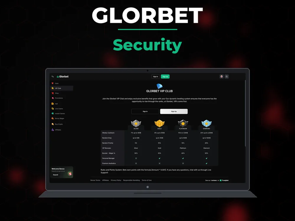 Glorbet - Security